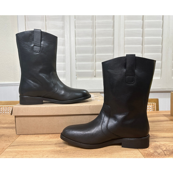 Free People Easton Equestrian Ankle Boot Black Leather Upper Size 9 US 40 EU NIB - Picture 9 of 16